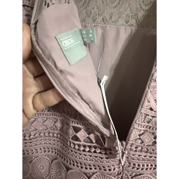 ASOS DESIGN Premium Lace Mini Skater Classic Dress USA Size 4 - Picture 5 of 7